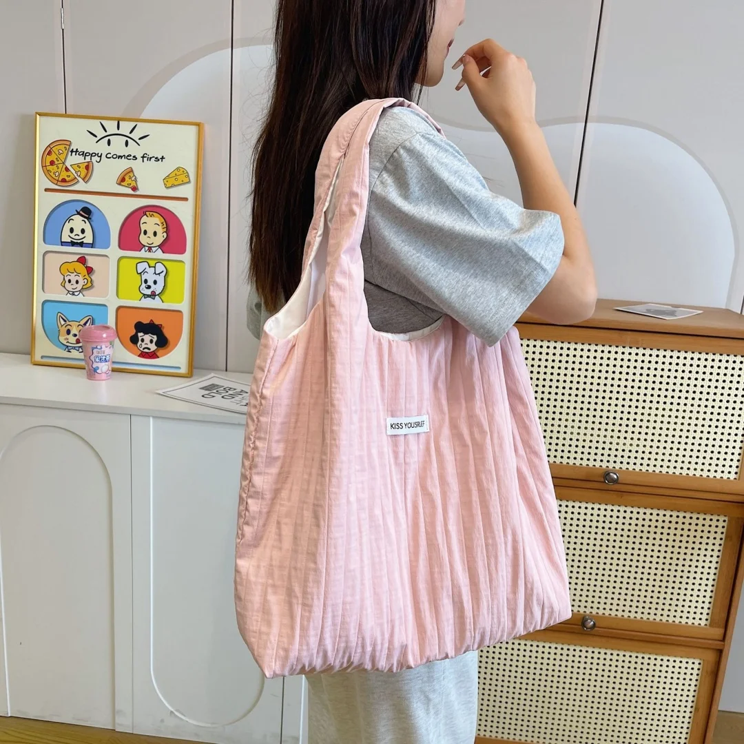 Fashion Textured Fabric Hobo Bag with Wide Strap for Ladies Daily Work Shopping Spacious Tote Purse with Phone Pocket