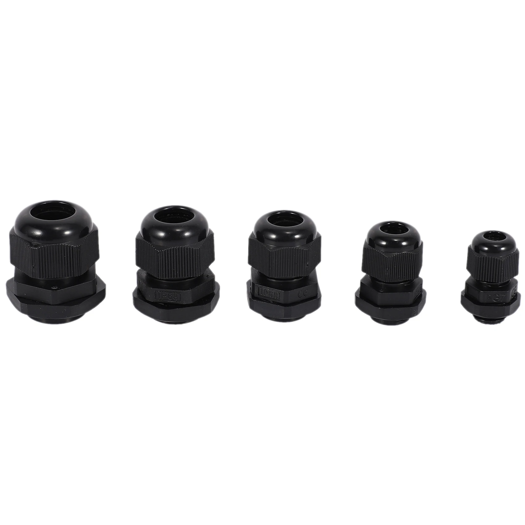 AB11-48 Pcs Plastic Waterproof Adjustable 3.5 - 13Mm Cable Gland Joints, PG7, PG9, PG11, PG13.5, PG16, Pack Of 24