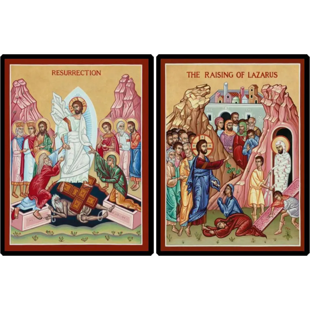 Transfiguration Icon of the Great Feast Large Byzantine Art Christ Pantocrator Greek Orthodox HD Canvas Print for Altar Decor