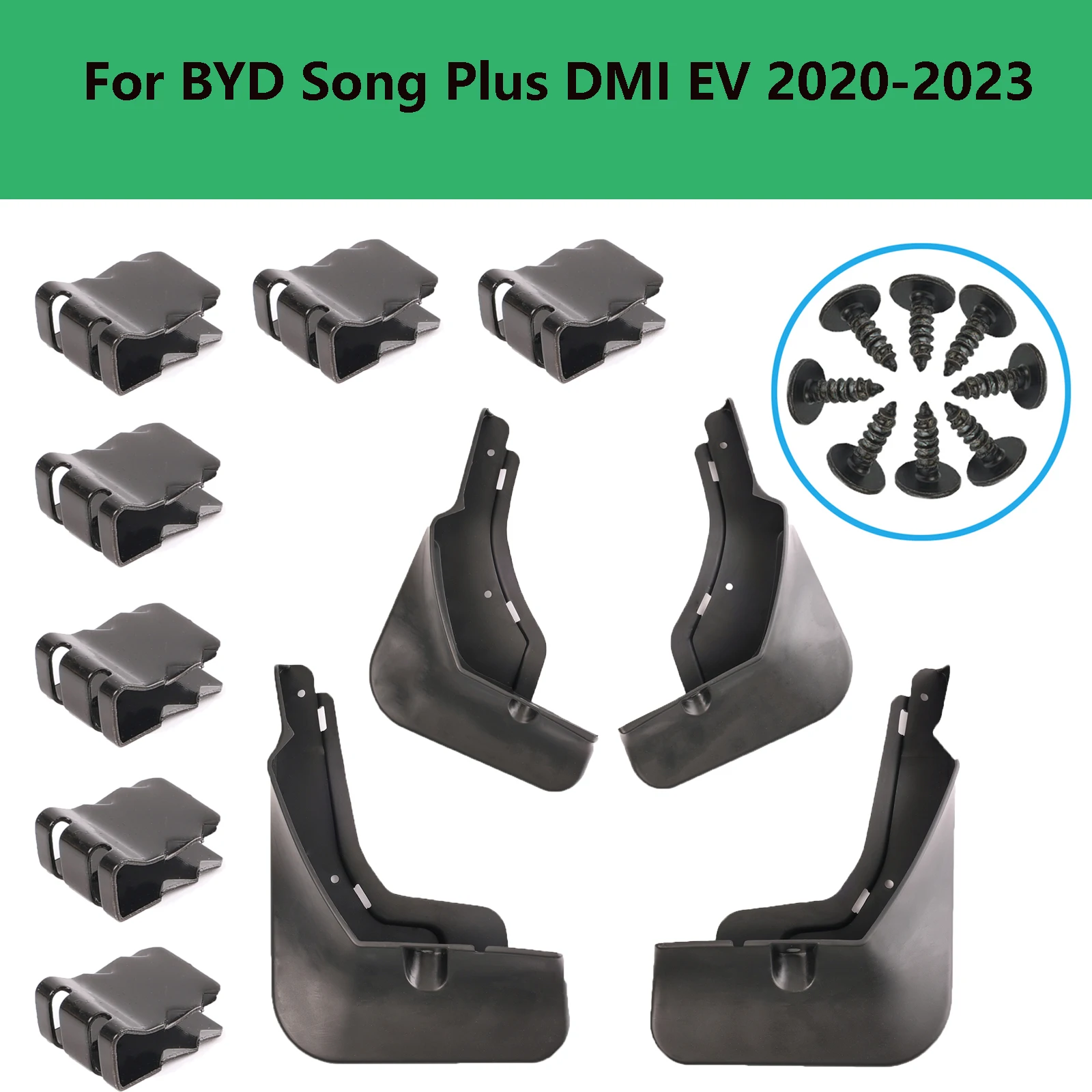 

Front rear left right black plastic Splash Guards mudguard fender mudflaps mud flaps guards For BYD SONG PLUS DM-i EV 2020-2022