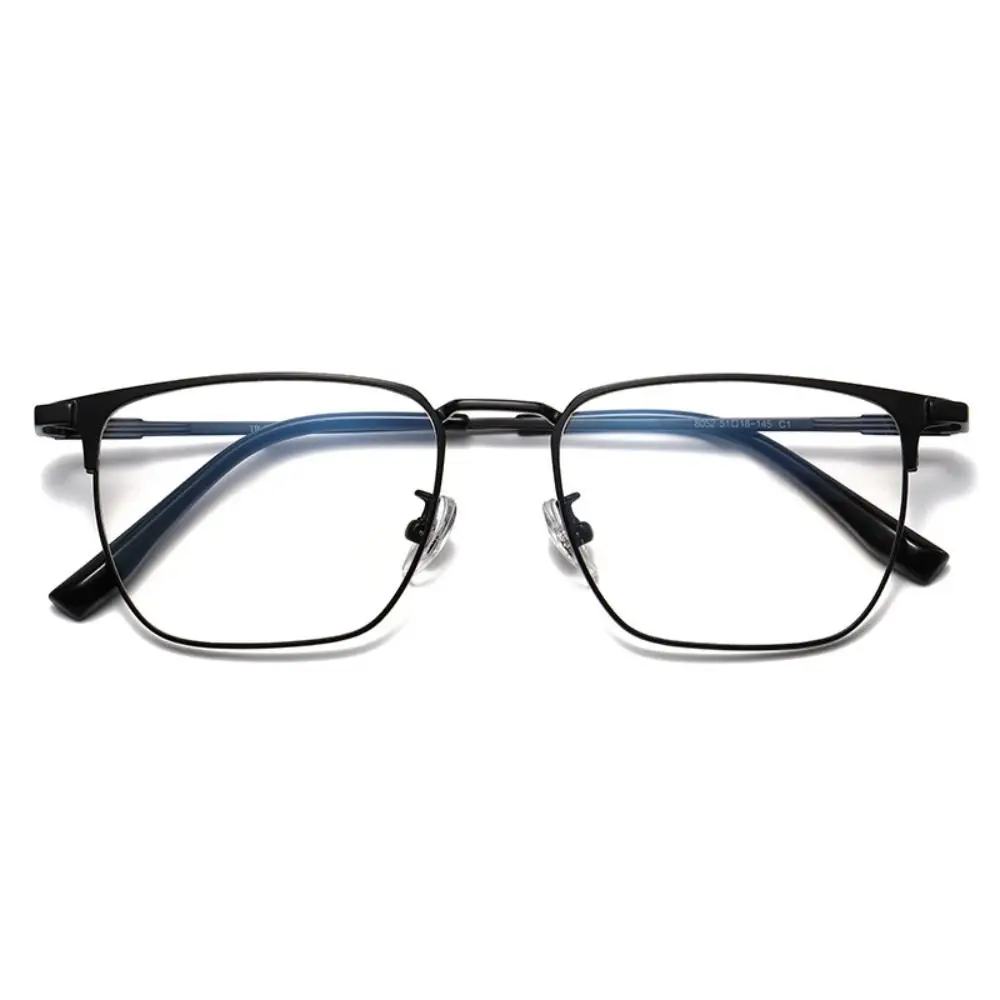 Metal PC Reading Glasses Black Decorative Glasses Presbyopia Eyeglasses Square Anti Eyestrain Reading Glasses Men and Women