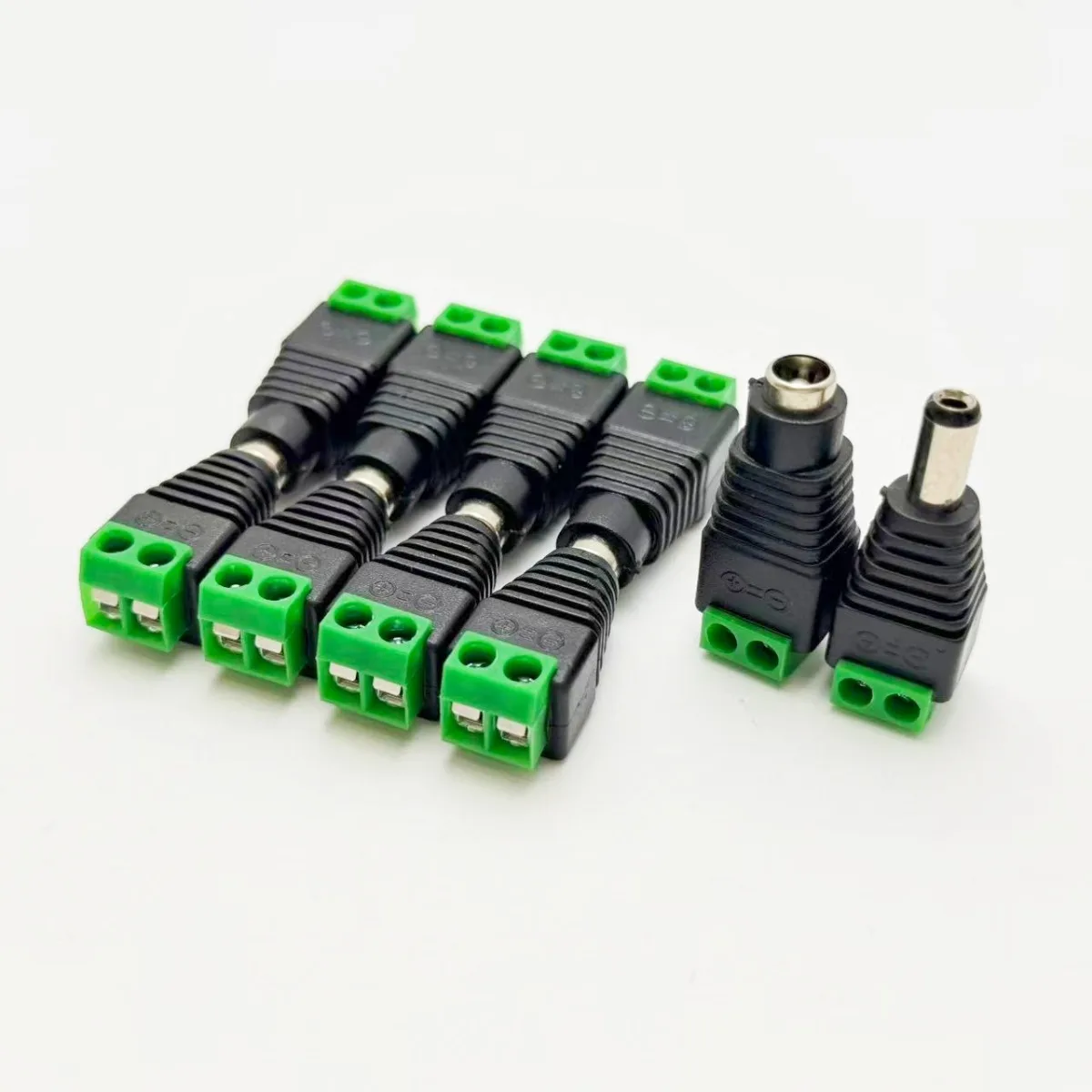 5 Paar DC 12V 5,5 x 2,1mm DC-Stromstecker-Adapterbuchsen für Signal-Farb-LED-Streifen, CCTV-Kamera