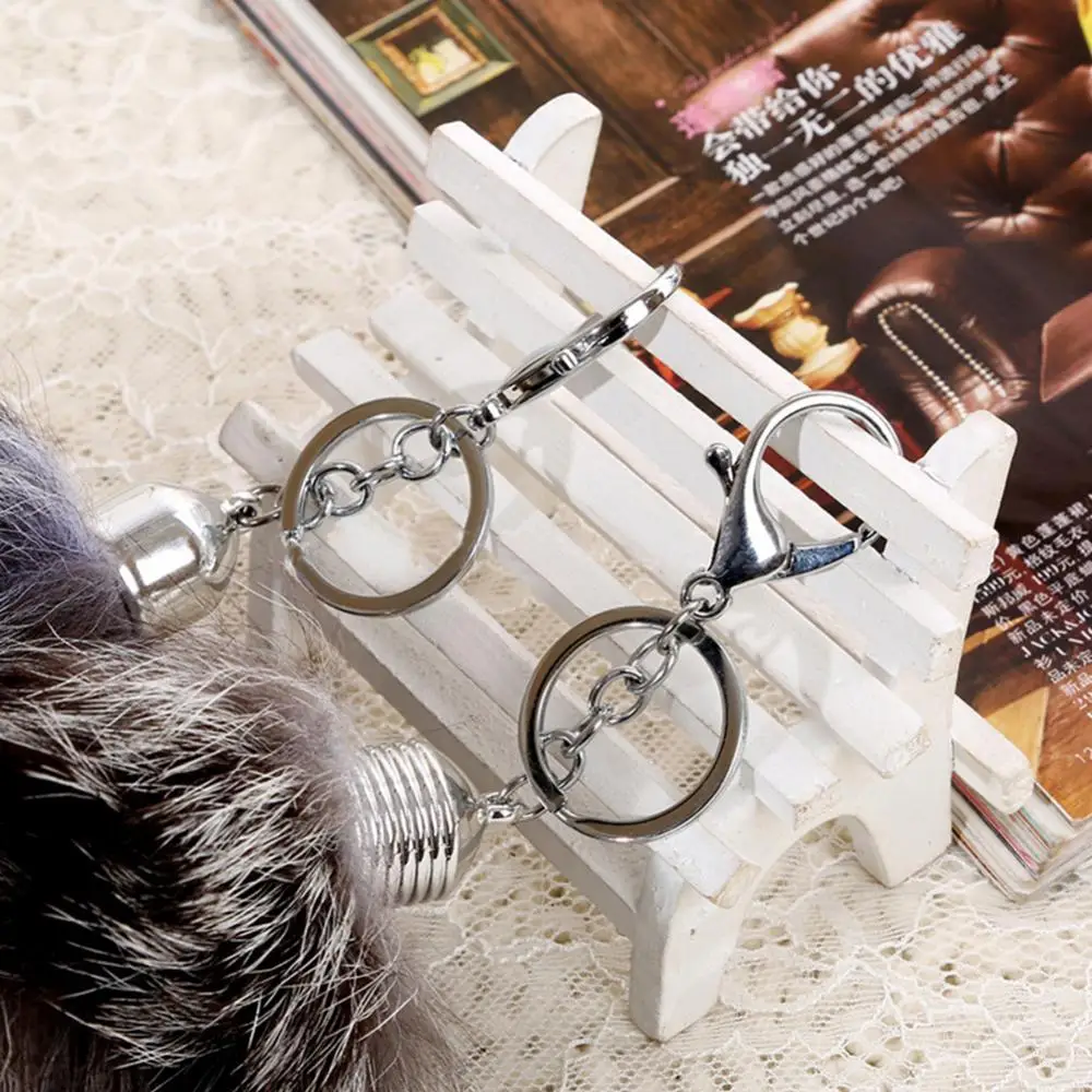 Gift Fox Fur Tail Keyring Key Chain Tassel Bag Handbag Pendant Purse Accessory Bags Charm Keys Holder Car Keychain Accessories