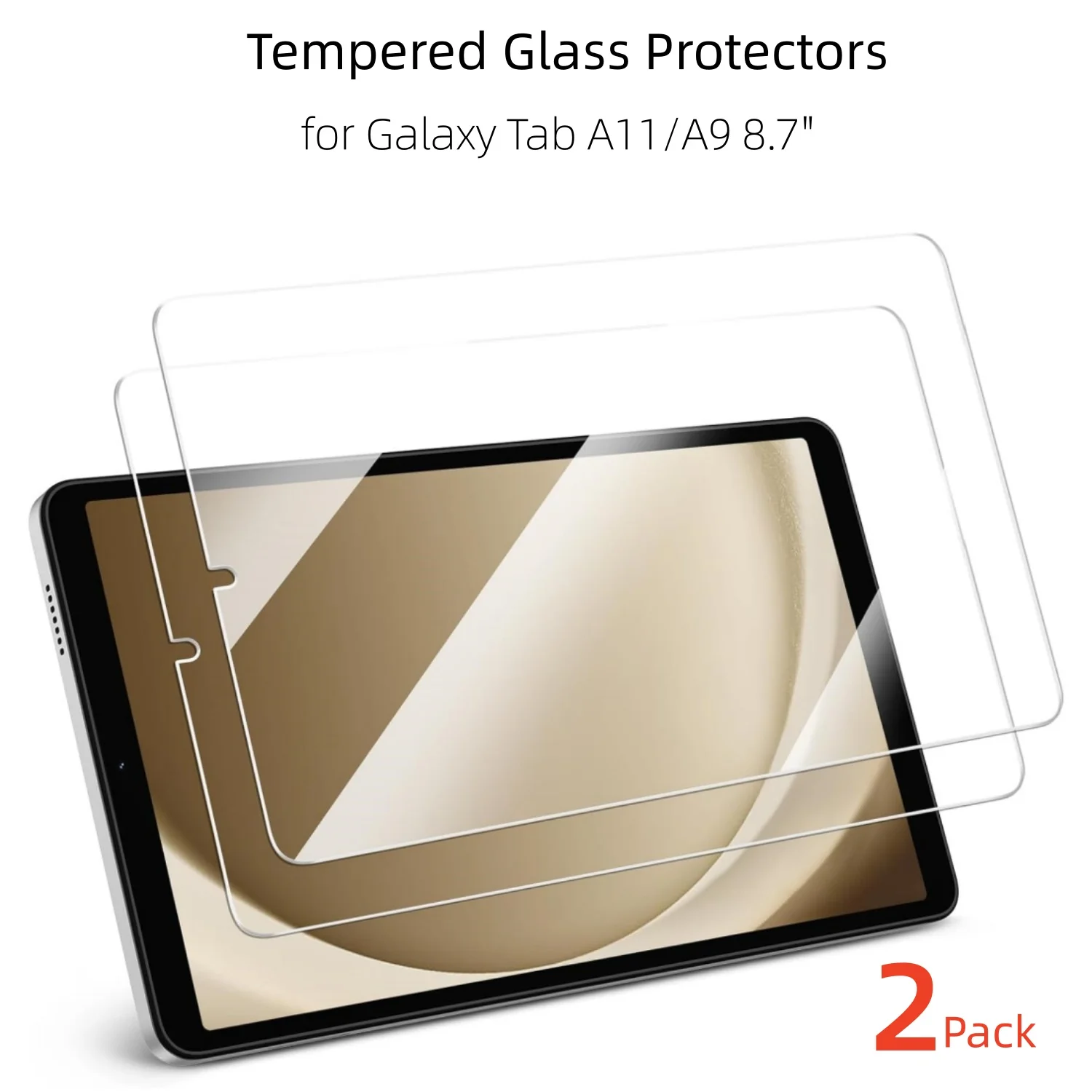 

2 упаковки защитных пленки для экрана Samsung Galaxy Tab A11 A9 8,7 дюйма, защитная пленка из закаленного стекла, твердость 9 часов, устойчивая к царапинам, HD Clear