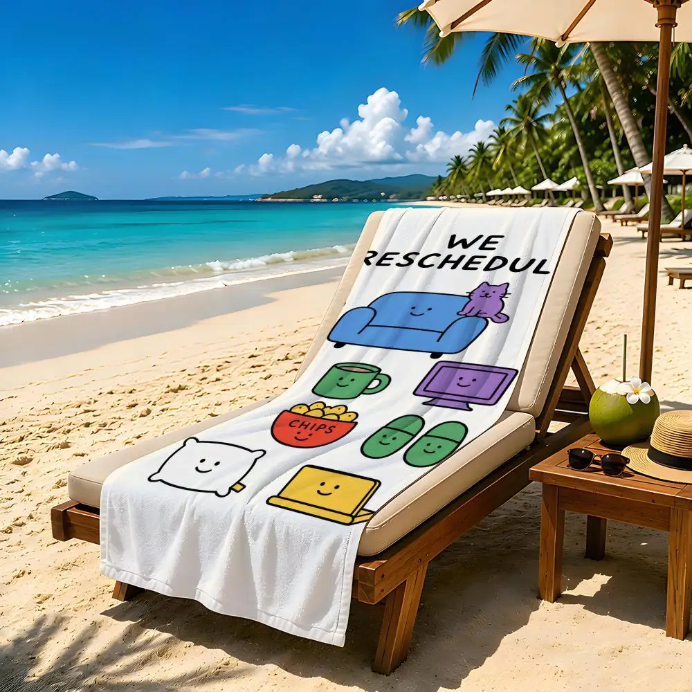Can We Reschedule Lazy Days Club Towel Extra Large Beach Towel Quick Dry Sand Free Super Absorbent Lightweight