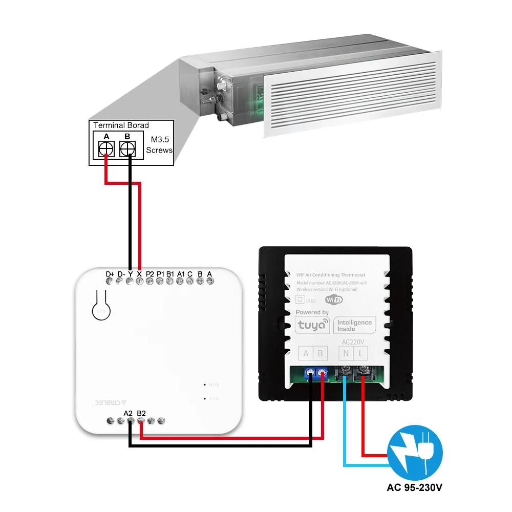 Termostato de aire acondicionado Central para Toshiba Wifi Tuya VRF, tablero de Panel de Control VRV Tuya, termostato de CA inteligente