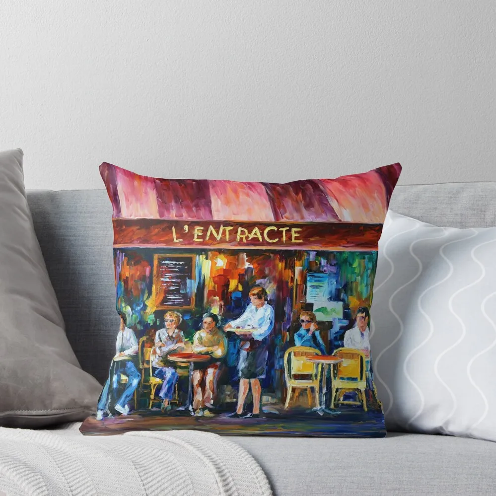 

CAFE IN PARIS - Leonid Afremov Throw Pillow Christmas Pillows pillowcases for sofa cushions Anime Luxury Pillow Cover pillow