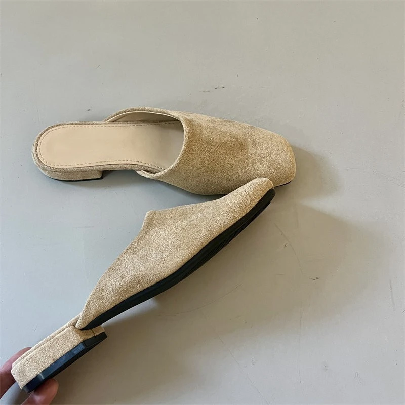 Baotou Half Slippers for Women Wearing Summer New Korean Version Square Headed One Step Lazy Muller Slippers for Women view 6