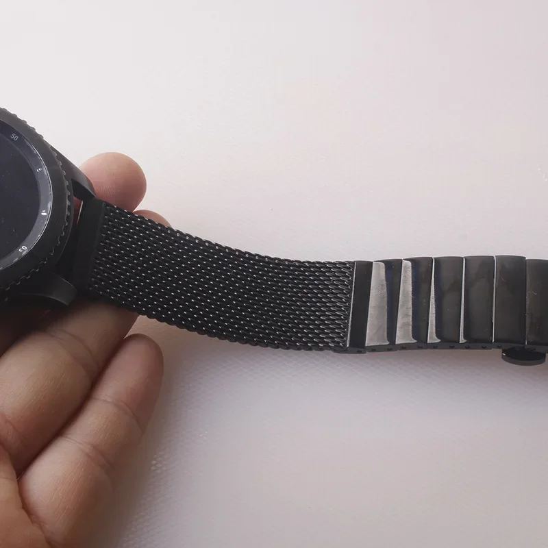 الصلبة الفولاذ المقاوم للصدأ الأشرطة القيادة حزام (استيك) ساعة نشر مشبك القرش شبكة مصقول الأعمال حزام (استيك) ساعة 18/20/22/24 مللي متر سوار