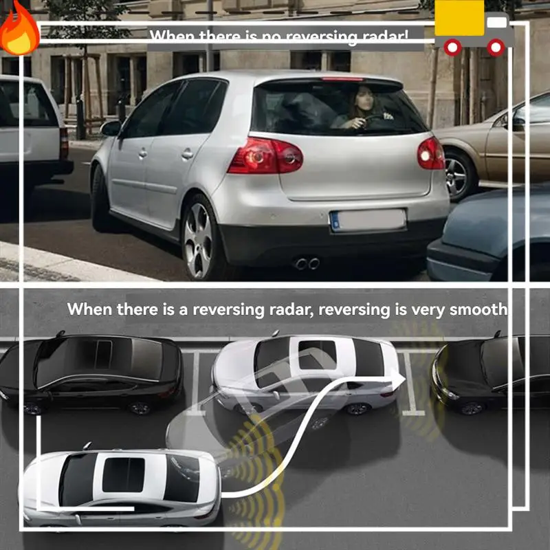 

8 Parking Sensor Parktronic Car Automobile Reversing Radar Electronics Rear Auto Detector Backing Assistance Kit Buzzer D