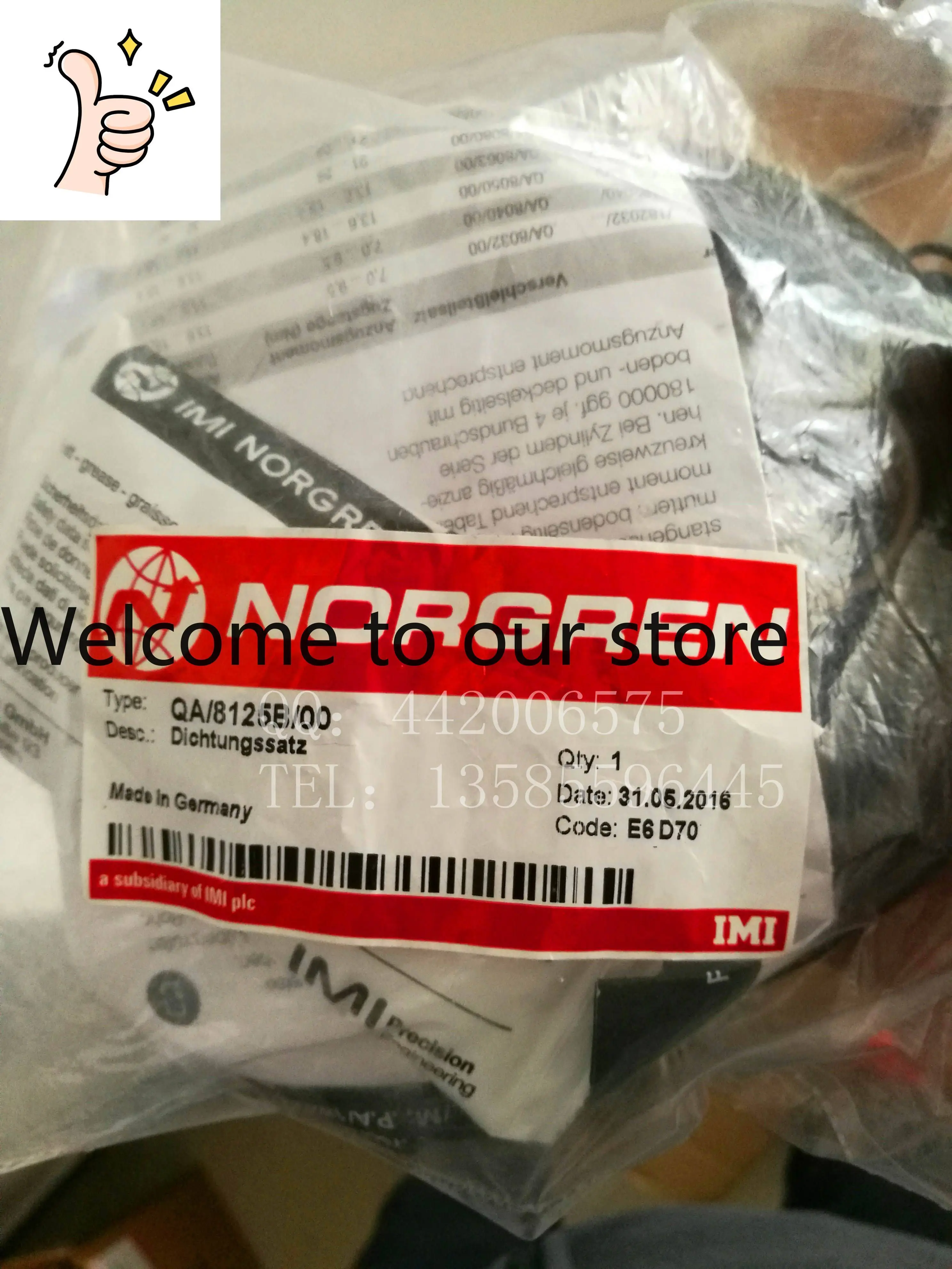 

Shanghai Spot Norgren Cylinder Repair Kit TQA/8125C/00 Norgren Cylinder Head