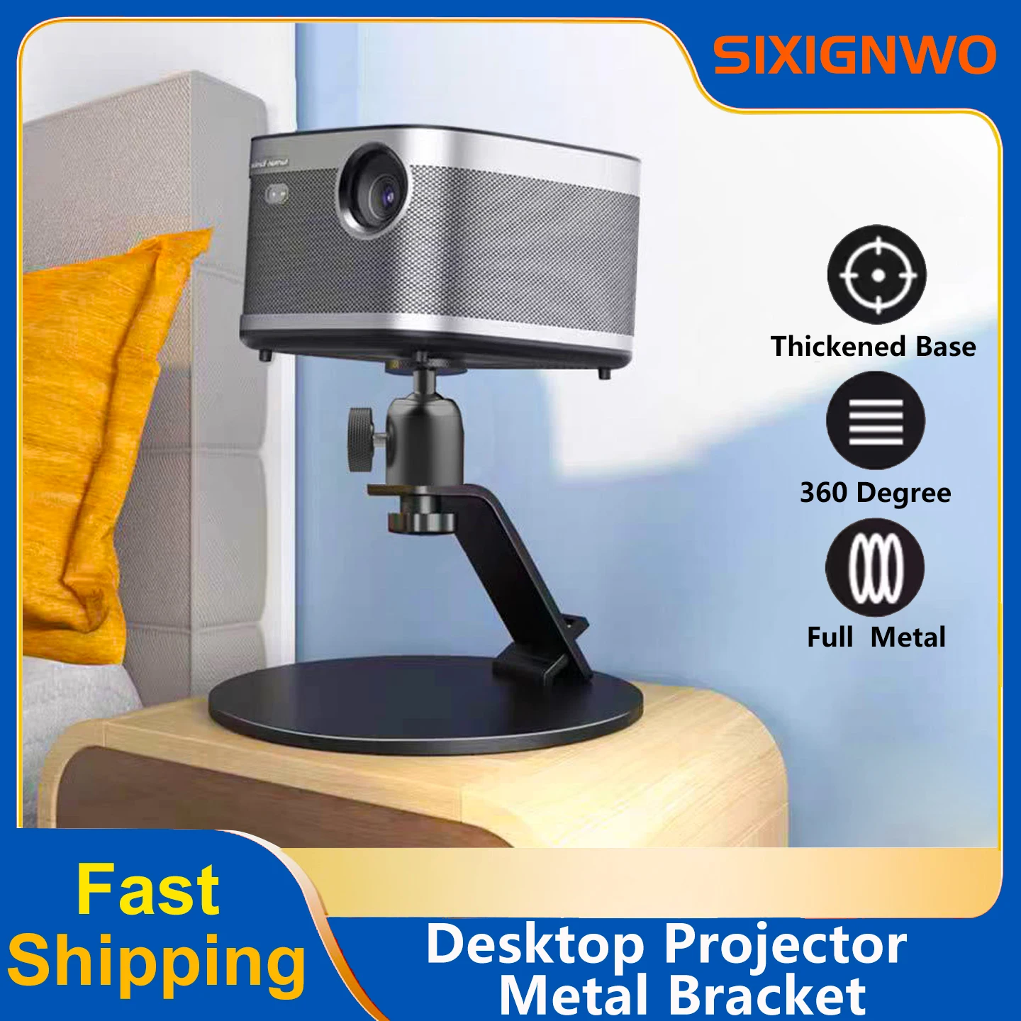 プロジェクタースタンドテーブル-折りたたみ式デスクトップマウント天井取り付け-180度調整可能-ユニバーサル1-4インチネジ-ほとんどのミニプロジェクターに対応