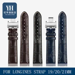 Blue black brown strap For Longines Masters Collection Watch Strap Belt Bracelet Cowhide Leather 19 20 21 22mm watchband  L3