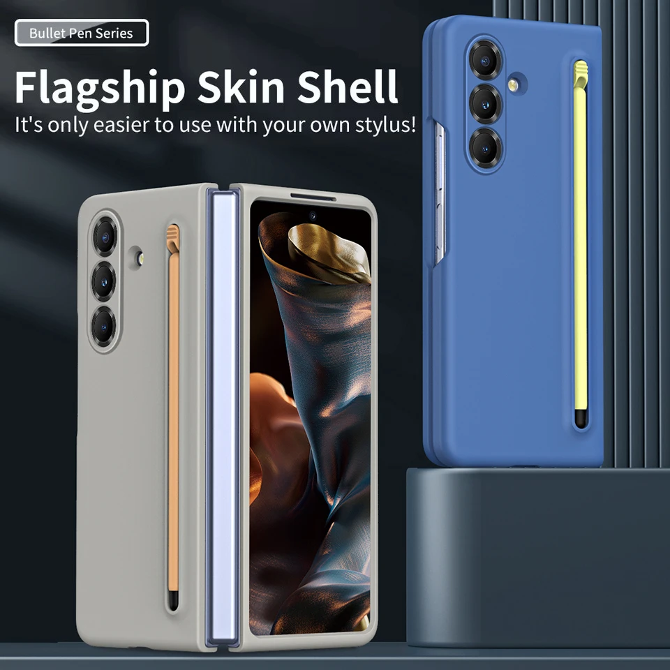 Skin Feel Purity Business Casing Case for Samsung Galaxy Z Fold8 Wide Z Fold7 Fold6 Fold5 Fold4 Fold3 Hard PC Cover with Stylus