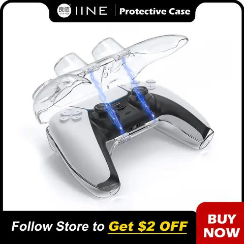 IINE PS5 Controller Case Cover PC Case Protective Cover/Pressure-Resistant Joystick Design&Charging Port Design&Magnetic Closure