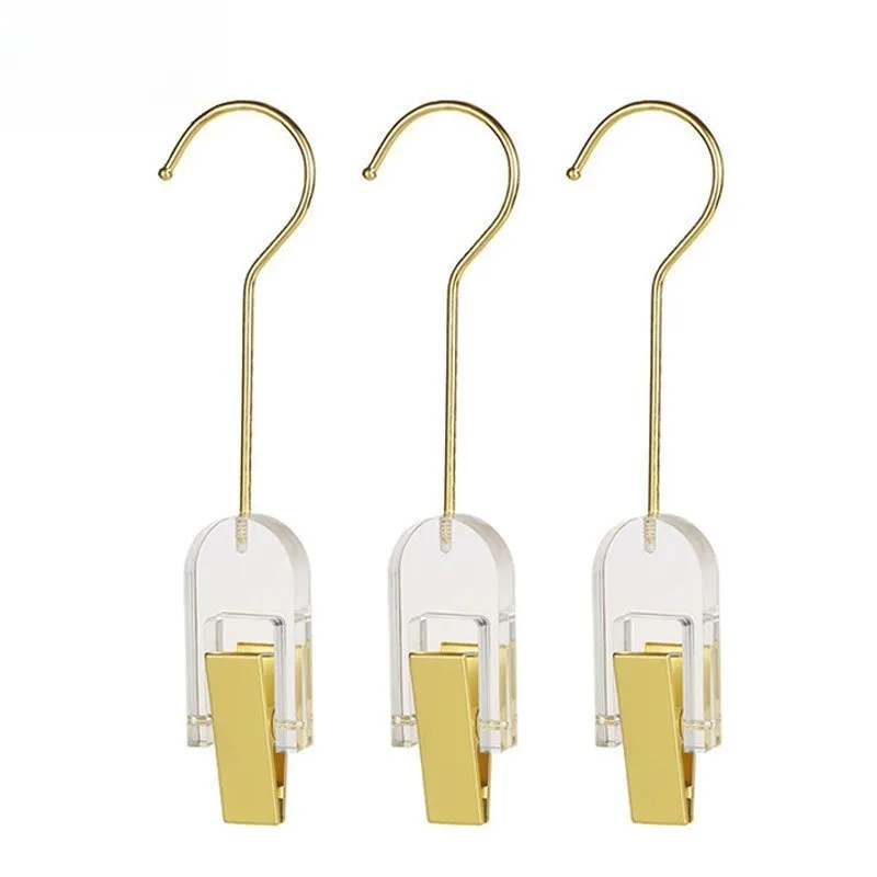 

5PCS Transparent Acrylic Clothes Hanger with Metal S Hook Seamless Cap Clip Crystal Circular Display for Clothing Store