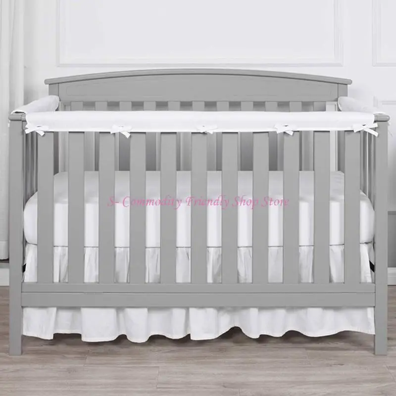 85AE 3Pcs Soft Baby Bed Barrier Paddings set Baby Safety Bumper Baby Crib Edges Guard Soft Wrap High Sponge Modern