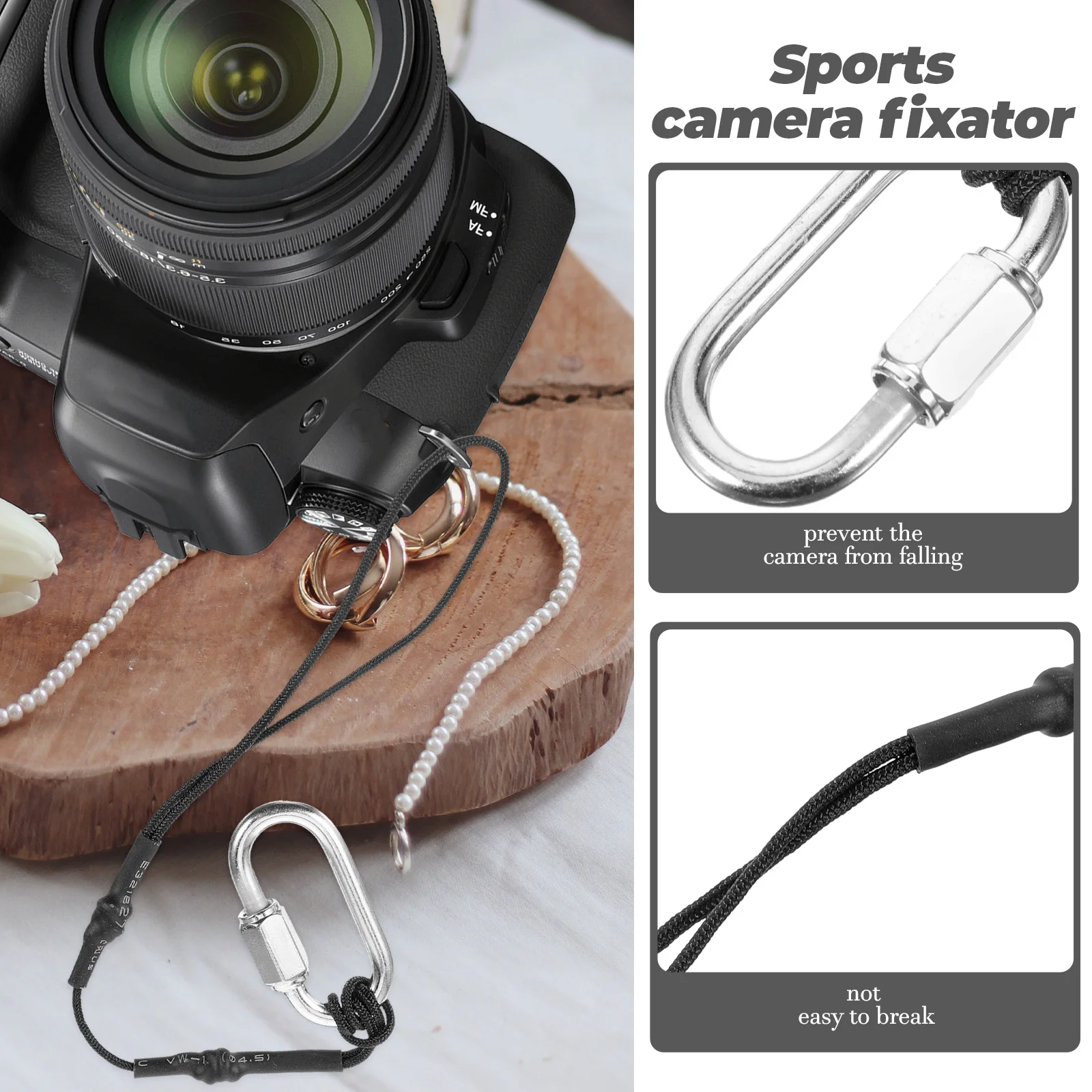 

1pcs Camera Safety Rope Portable Tethering Fixator Outdoor Camping Hiking Daily Use AntiLost Durability Soft Comfort Style