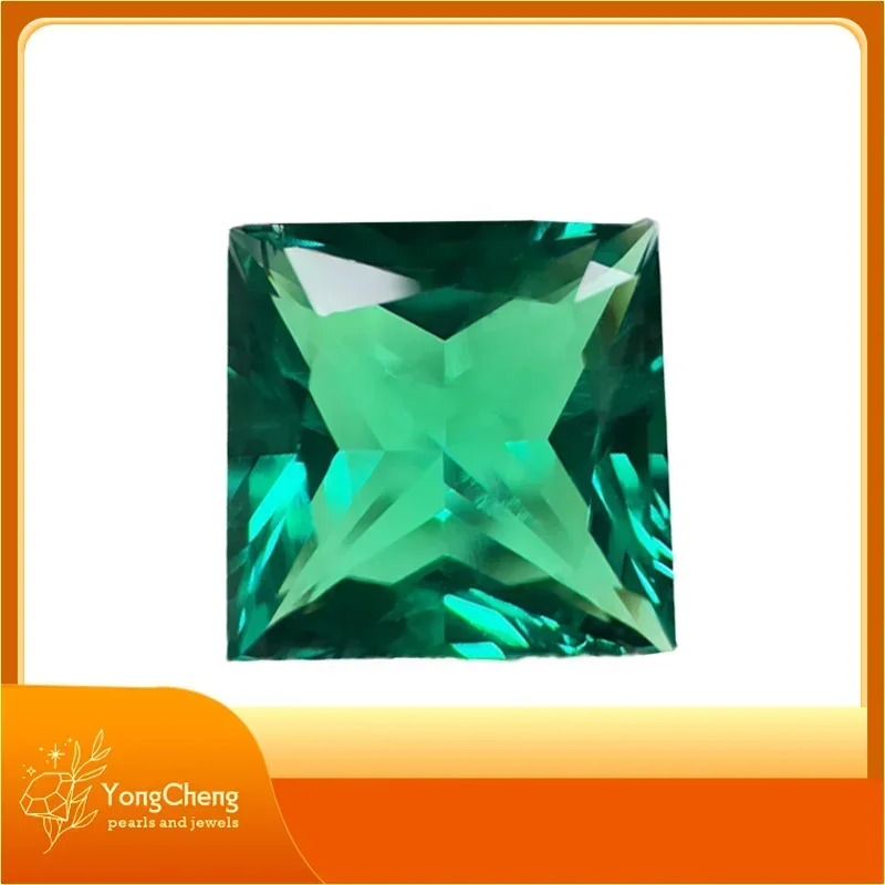 

Top Lab Grown Colombian Emerald Princess Shaped Hydrothermal Gemstone For Diy Charms Jewel Making Selectable AGL Certificate