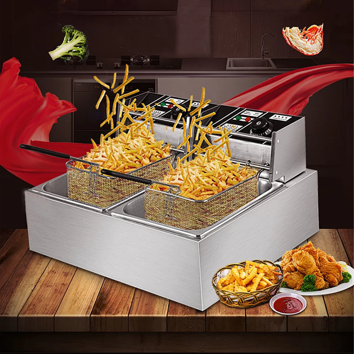 

1Pcs Stainless Steel Deep-Frying Essentials Frying Basket Mesh Fryer Basket Oil-Draining Screen for Electric Stovetop Fryers