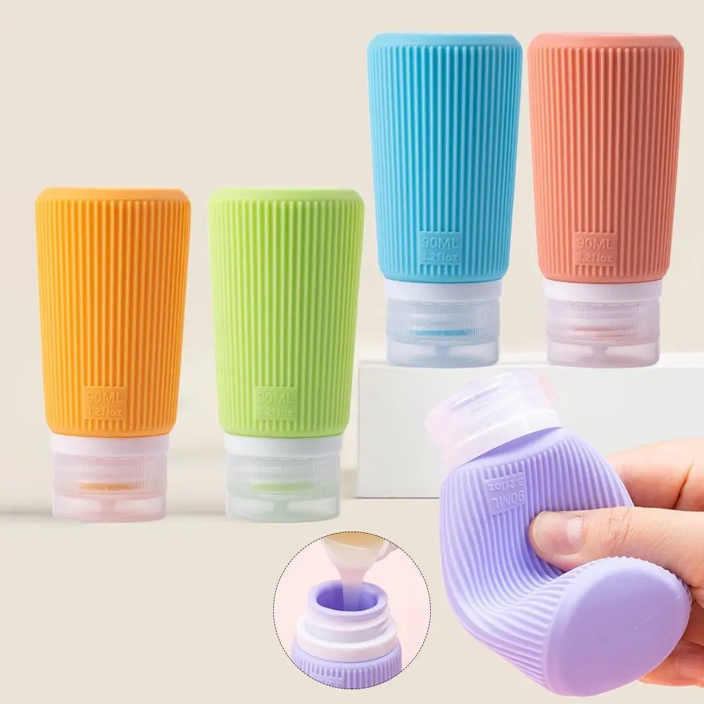 

90ML Portable 90ML Silicone Refillable Bottles Silicone Squeeze Shower Gel Lotion Bottle Multifunctional Lotion Container Travel