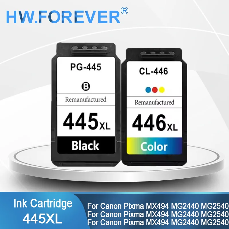 PG445 CL446 445XL 446XL Compatible Ink Cartridge For Canon Pixma MX494 MG2440 MG2540 MG2940 IP2840 MG2545 TS3140 MG3040 Inks
