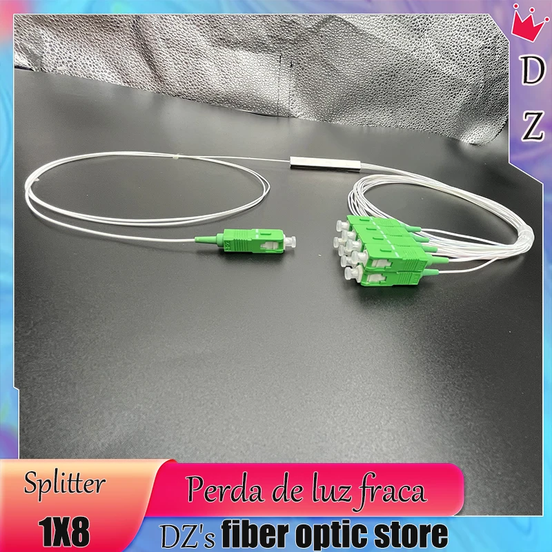 Imagem -06 - Divisor de Fibra Óptica sc Apc 1x8 Tubo de Aço 1m Conector Monomodo Kit de Comunicação Plc 09 mm 10 Pcs Lot