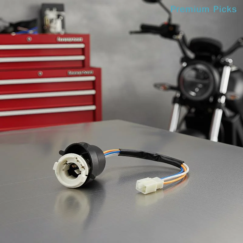 portable1/2Pcs BA20D Motorbike Headlight Bulb Connector Flame Retardant Socket Base Adapter for Motorcycle Repair Replacement