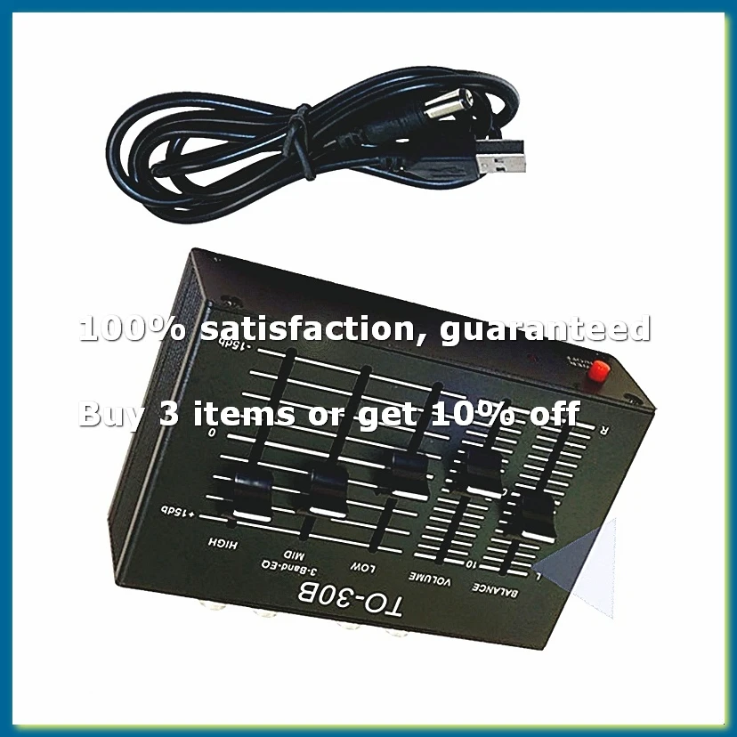 To-30B DC5V Stereo Audio EQ High Medium and Low Three-Band Balanced Preamplifier Audio Balance Volume Control-A32R