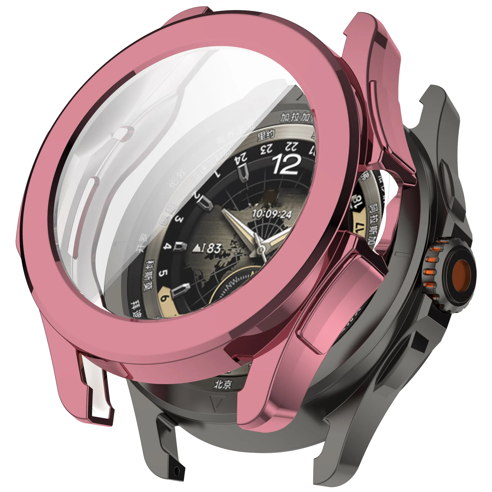 

Для Xiaomi Watch S4 Sport ТПУ Чехол для часов Гальваническое покрытие Общая защитная крышка Встроенная пленка для экрана - розовый
