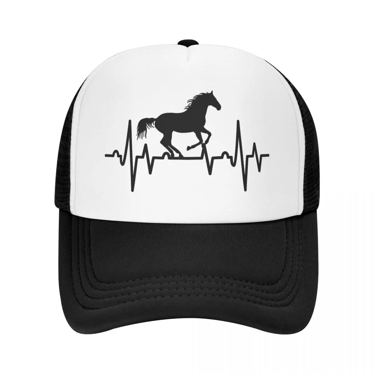 Fashion Heartbeat Horse Baseball Cap Women Men Adjustable Animal Lover Trucker Hat Performance Snapback Caps