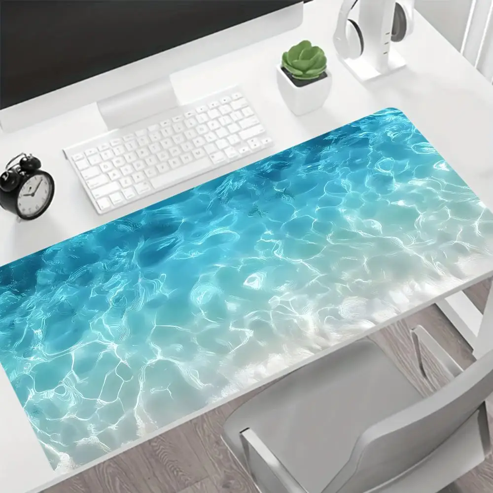 Large Gaming Mouse Pad,artistic Pattern of Sunlight Shining on Sea Water,rubber Non-slip Table Pad,perfect for Office and Gamers