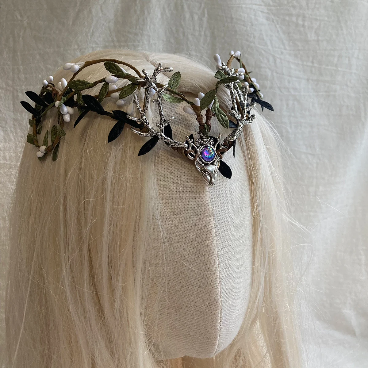 Woodland elf tiara with branches Elven wedding headpiece circlet Elvish tiara Fancy Head Dress for Renaissan Fantasy Festival