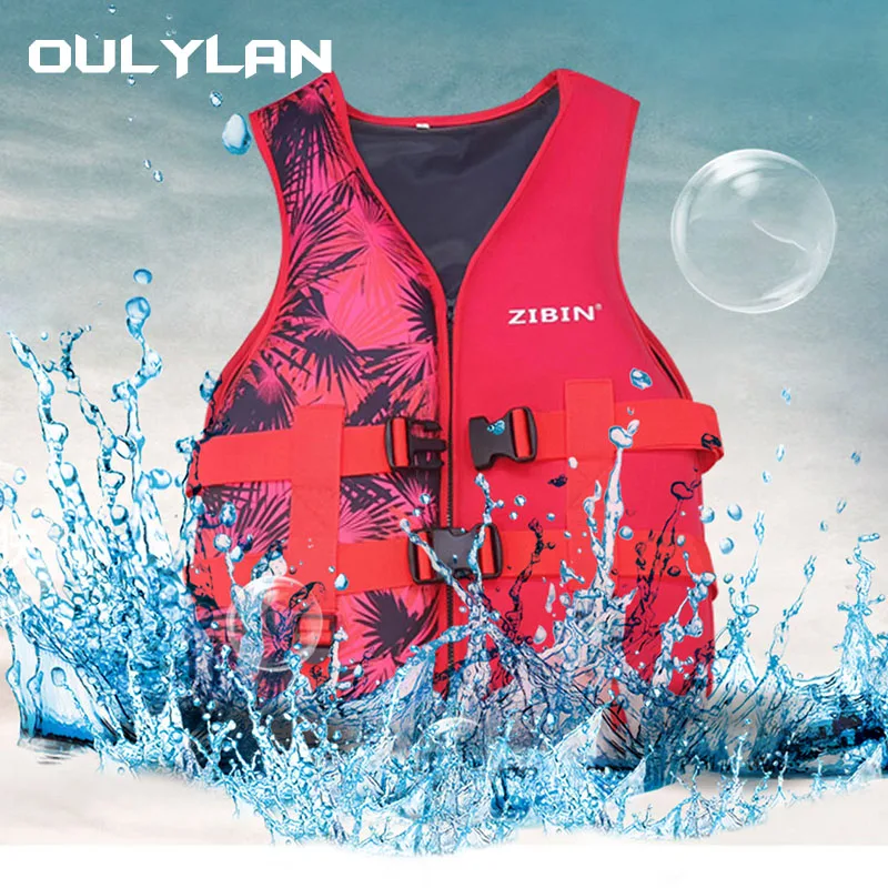 Oulylan Rafting Neoprene Life Jacket Swimming Fishing Women Life Vest Snorkeling for Adult Kids Kayaking Boating Survival Suit