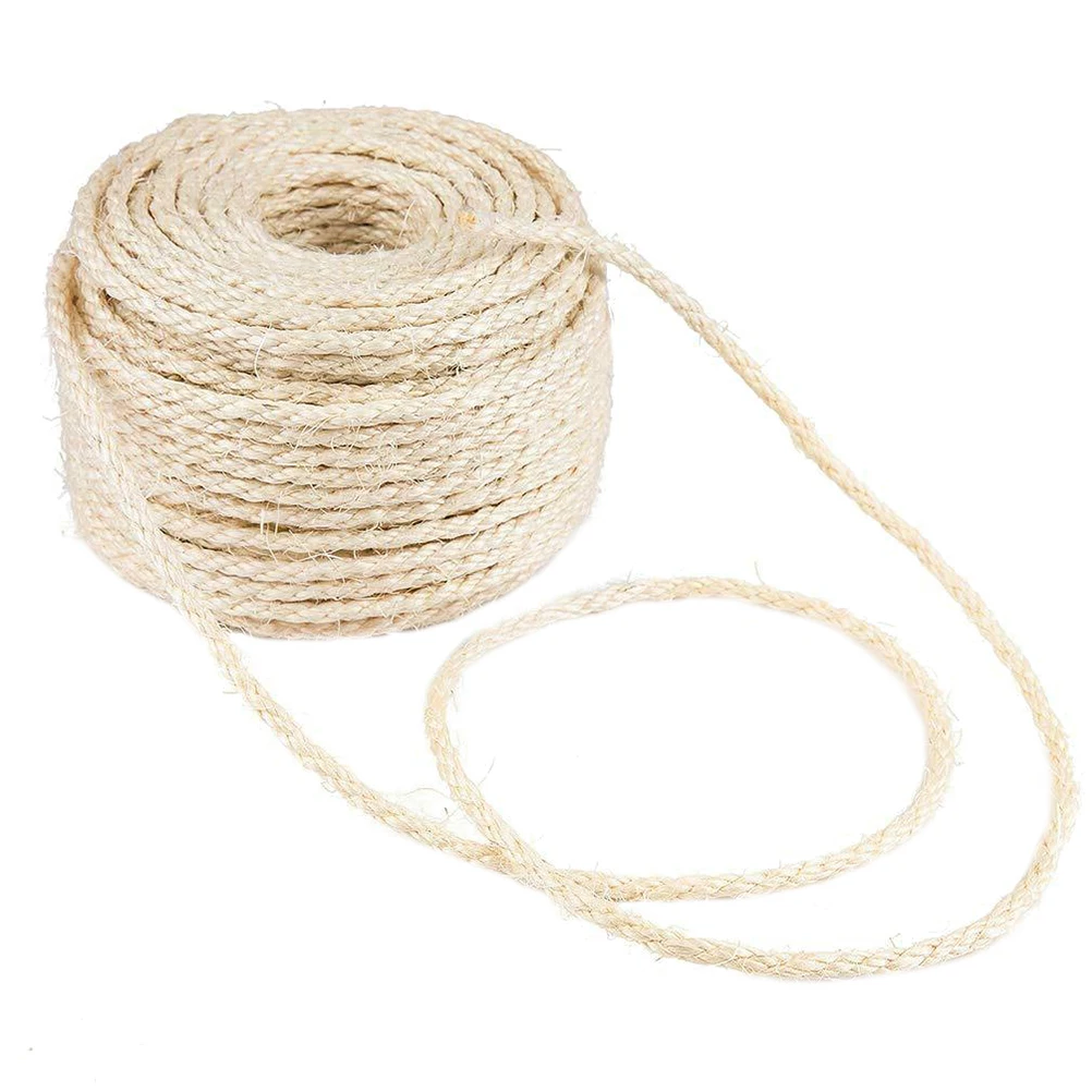 

1Pc Vintage Decorative Hemp Rope 100m -Friendly Cat Scratching Sisal Rope Flexible Craft Bundling