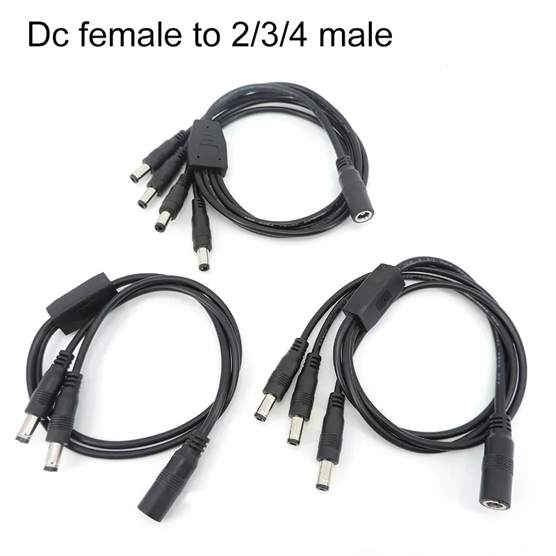 1 DC femmina a 2/3/4 vie maschio connettore Splitter spina cavo 45cm 5.5x2.5mm 5A adattatore cavo di alimentazione per LED Strip Camera W28