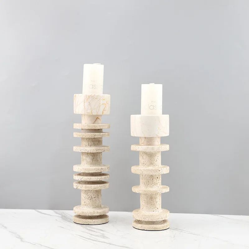 

Скандинавский креативный подсвечник из натурального камня в форме пещеры, круглый, для декора рабочего стола, гостиной, столовой, отеля, дома, украшение