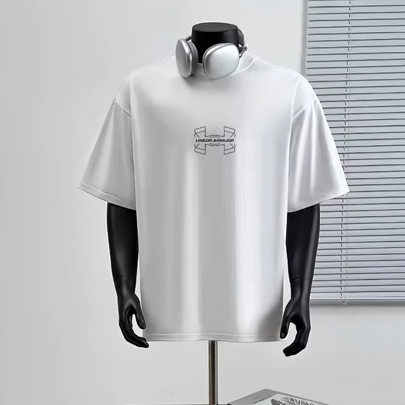 

0718 Высококачественные хлопковые футболки с принтом для мужчин и женщин летом 2024, свободные и повседневные топы с короткими рукавами и круглым вырезом 2025 г.