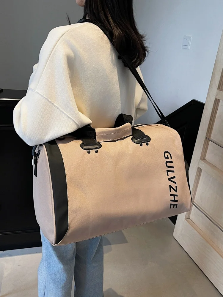 

Сумка через плечо большой вместимости, дорожная сумка для коротких поездок, унисекс-сумка для полетов, сумка для спорта и фитнеса с разделением на сухое и влажное отделение, модный тренд