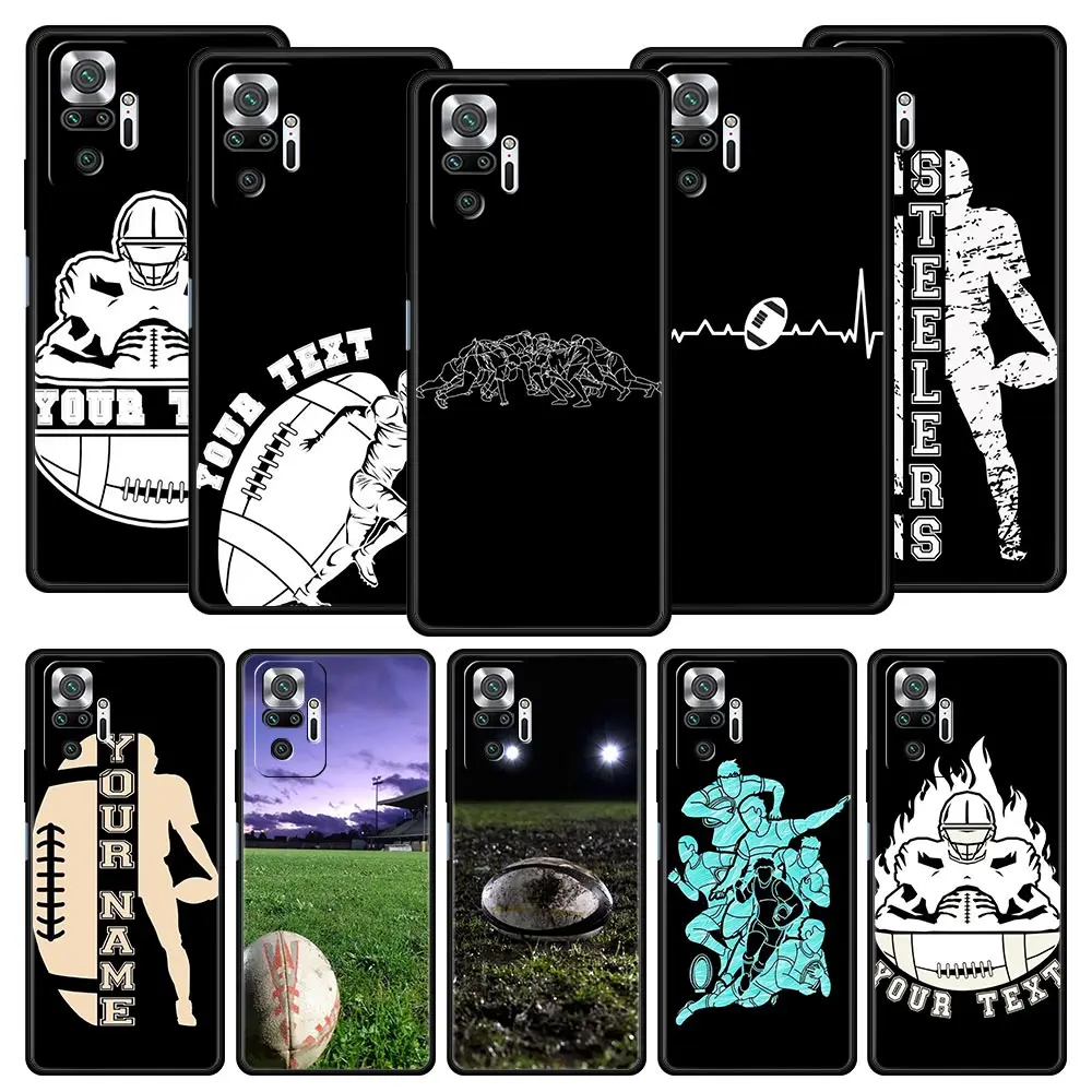 Phone Case For Xiaomi Redmi Note 14 13 12 5G 9S 9 10 11 Pro Plus 4G 9T 14C 13C 12C 10C 9C 9A Soft Cover Rugby Ball