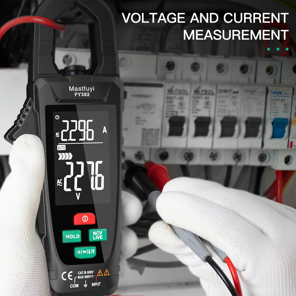 High Precision Large Color Screen Digital Clamp Meter 9999 Counts DC AC Current Multimeter Voltage Tester True RMS Test