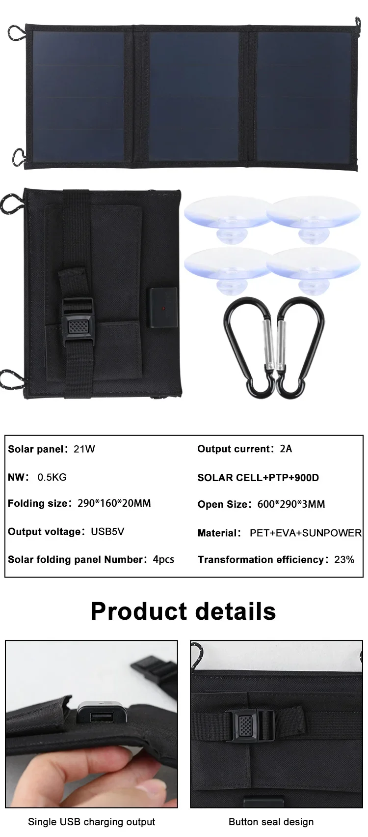 Wholesale Solar Panel Charger 5V 12V 20W 21W 28W foldable Solar Panels for Cellphone use