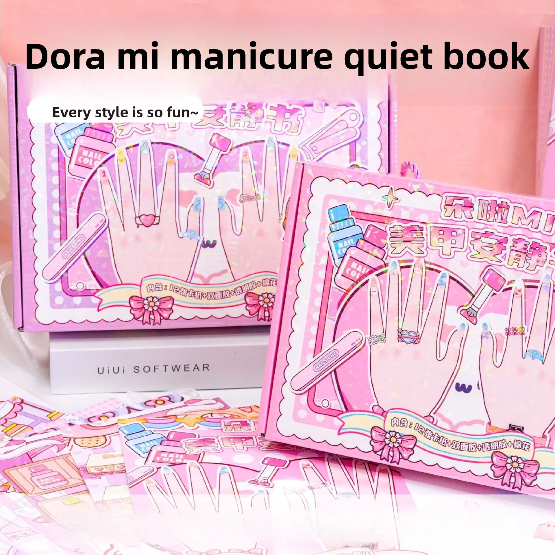 

2025 New Creative DIY Handmade Nail Art Quiet Book Puzzle Cute Cartoon DIY Material Box Comes with Die Cutting Fun
