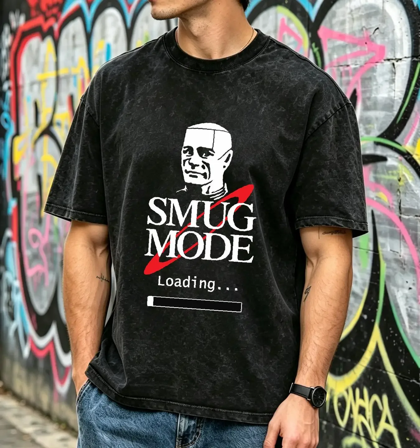 washed T Shirt Smug Mode Kryten Red Dwarf SCI FI TV Show Smeg Head BLACK SHIP FAST long or short sleeves vintage Washed