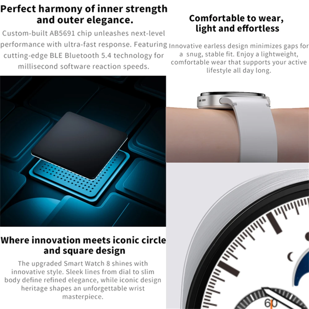 New Original Smart Watch 8 Men GPS Track NFC Bluetooth Call 40mm AMOLED Fitness Sport Tracker Health Smartwatch For Android Ios