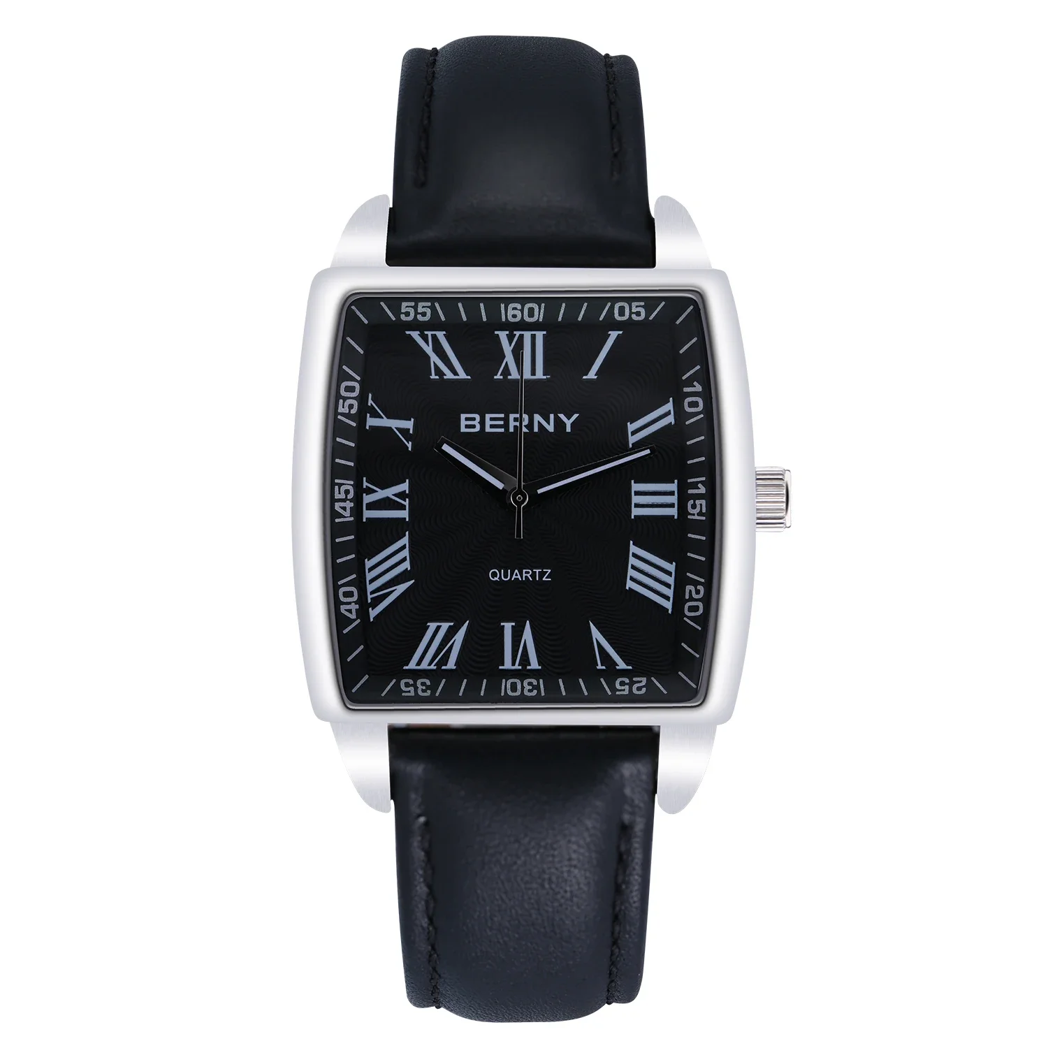 

BERNY Quartz Men's Watch Vintage Business High-end Luxury Watches for Men Leather Strap Waterproof Dress Wristwatch Male Clock