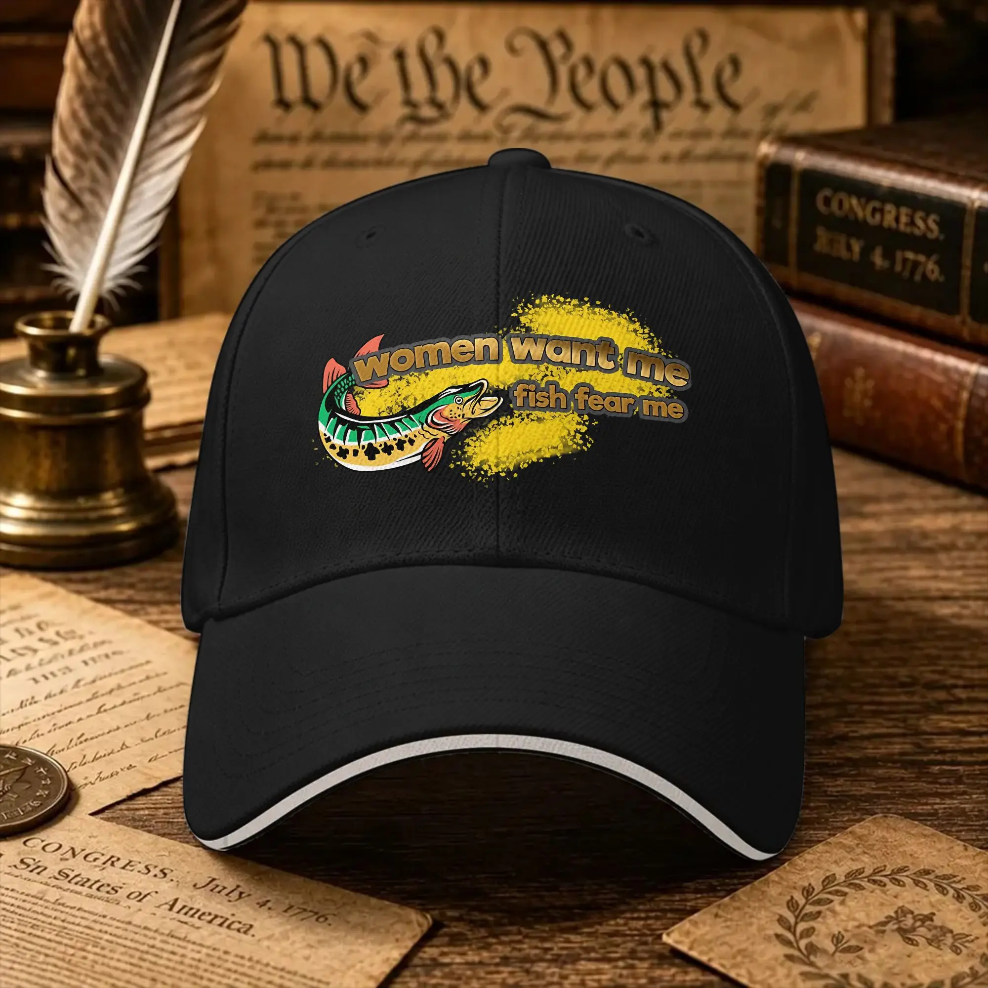 Fish Want Me Women Fear Me Cap  Casual Baseball Cap  Hunting Camping Trucker Hat Summer Sun-Proof Women Men Design Baseball Caps