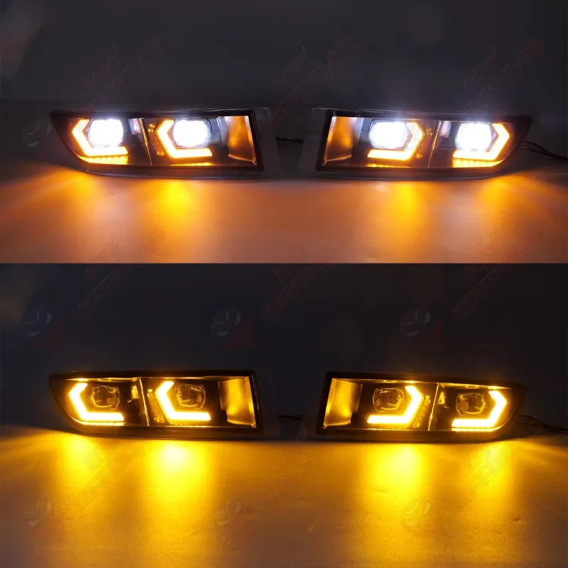 LED Daytime Running Lights For Toyota Prado FJ120 LC120 2003-2009 Turn Signal Lights Fog Lamp Start-up Animation DRL
