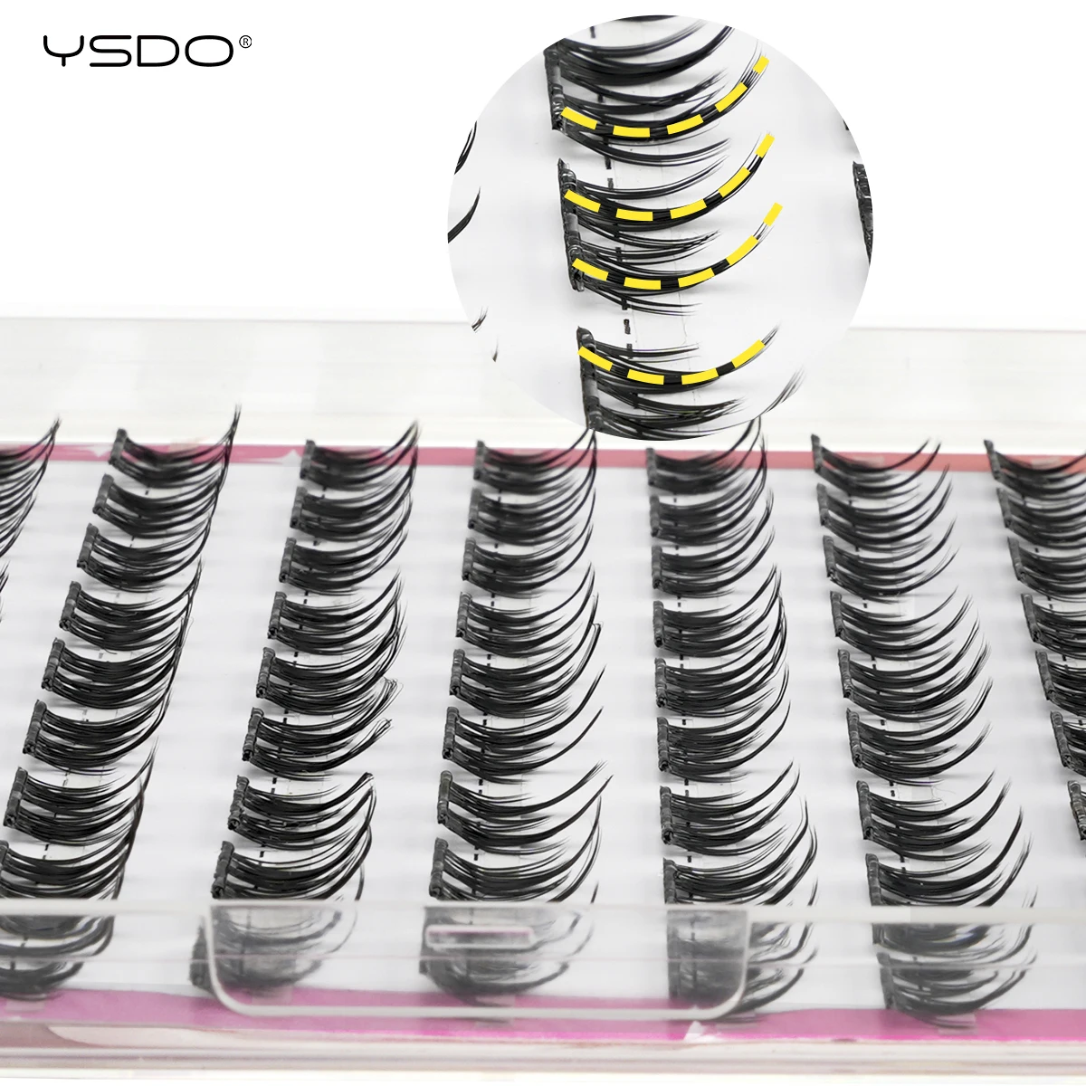 YSDO Selbstklebende Wimpern, 10 Reihen, DIY, natürliche Cluster-Wimpern mit Pinzette, kein Kleber erforderlich, individuelle Wimpernverlängerung, wiederverwendbar – Detail 8