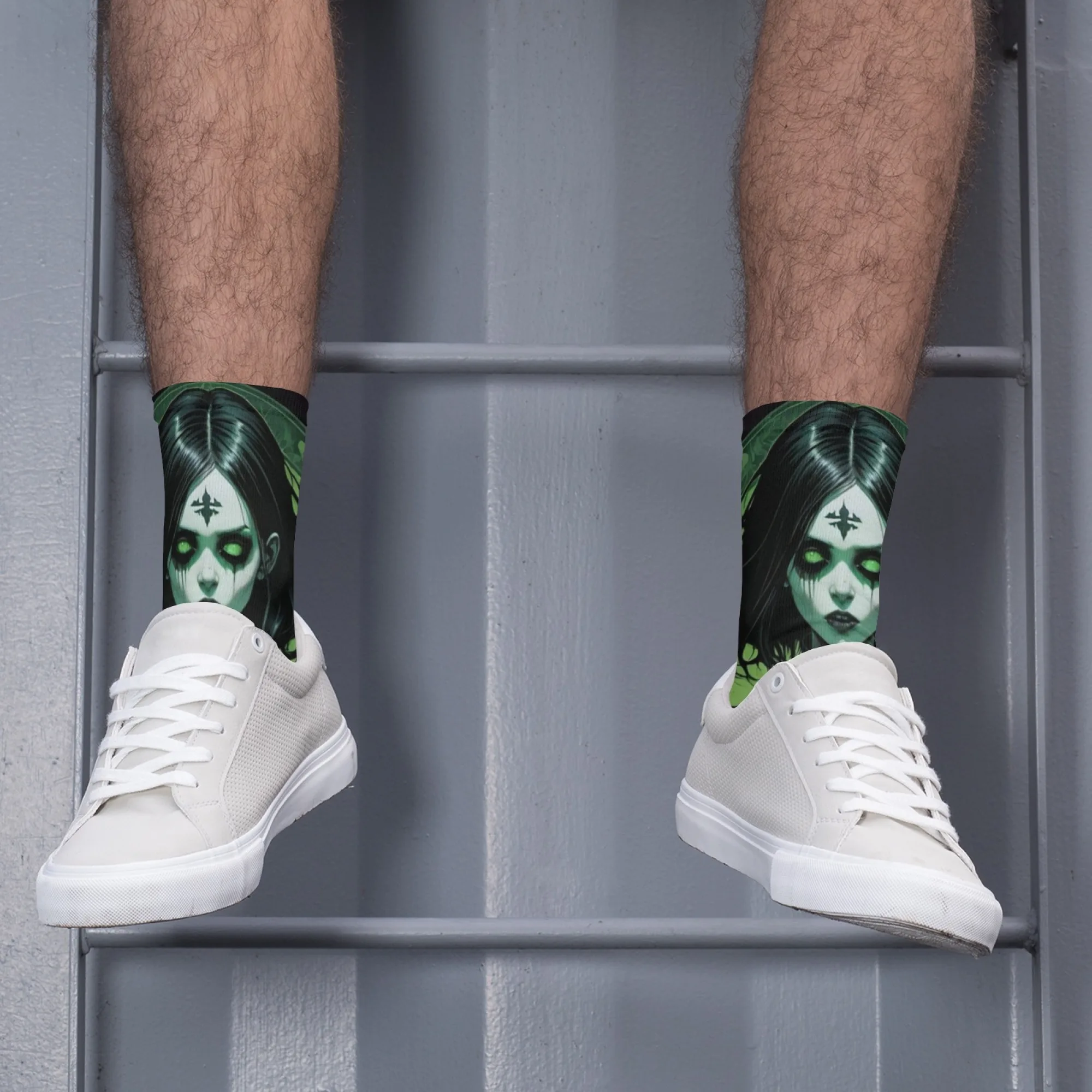 สยองขวัญสาวผีดิบ Retro สไตล์ผู้ชายถุงเท้าความแปลกใหม่ Harajuku Crazy ถุงเท้าลูกเรือ Street Hip Hop สเก็ตบอร์ดถุงเท้า Unisex Party ของขวัญ